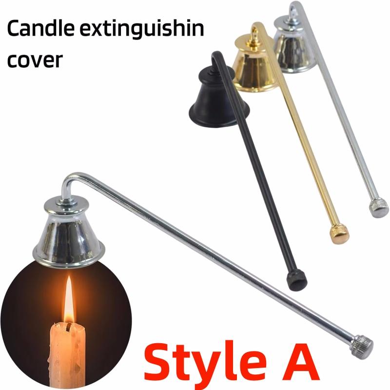 1pc Metal Candle Snuffer Gold/Black/Silver Bell-shape Wick Cover 18cm Handle Vintage Decor Home SPA Hotel