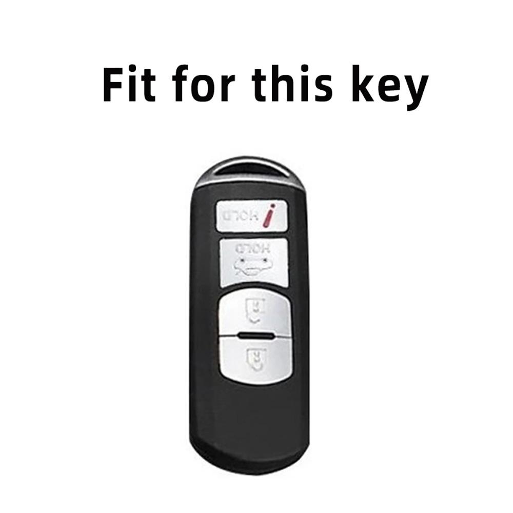 4 Buttons Auto Bag Gun Grey Car Key Cover Key Case for Mazda 2 3 6 Axela Atenza CX-5 CX5 CX-3 CX-7 CX8 CX-9 2016 2017 2018
