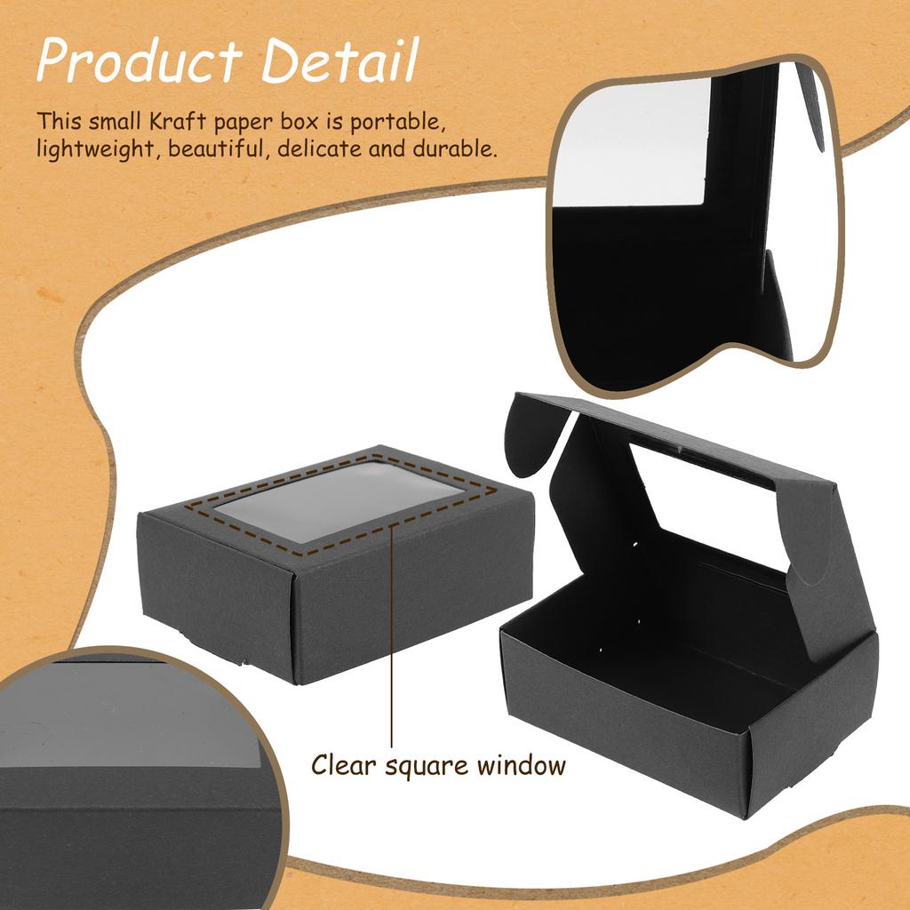 30Pcs Kraft Paper Soap Boxes Small Jewelry Boxes Packaging Window Gift Box Container Party Favor Storage Organizer