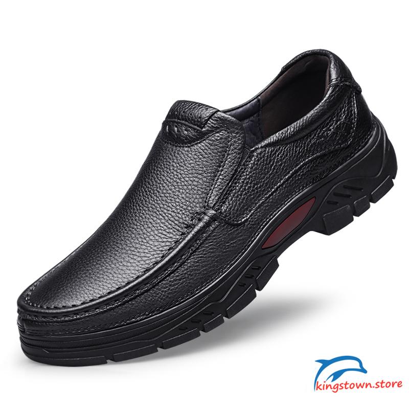 Men Business Man Thick Sole Cow Leather British Leisure High Quality Office Slip On 38