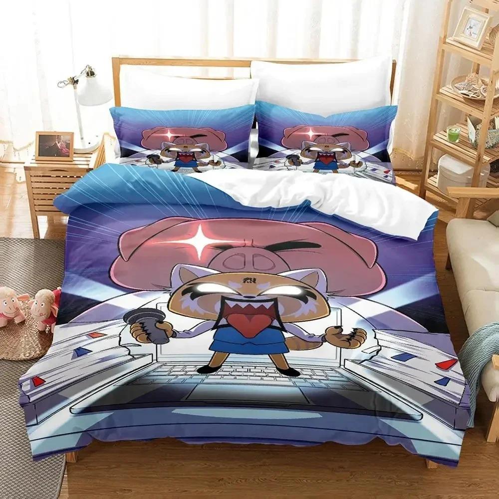 Comforter Anime Aggretsukos Bedding Set 3D Printed Suitable For Bedroom Kids Home Textile