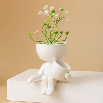 Mini-Sukkulentenvase aus Keramik mit grenzüberschreitender Wirkung: Einzigartiger bohnenförmiger Blumentopf als Dekoration für Haus und Garten