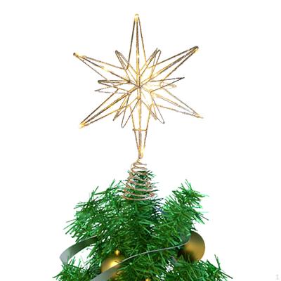 Christmas Tree Top , Star Top, Treetop Ornaments Hollow Lighted with LED for Xmas