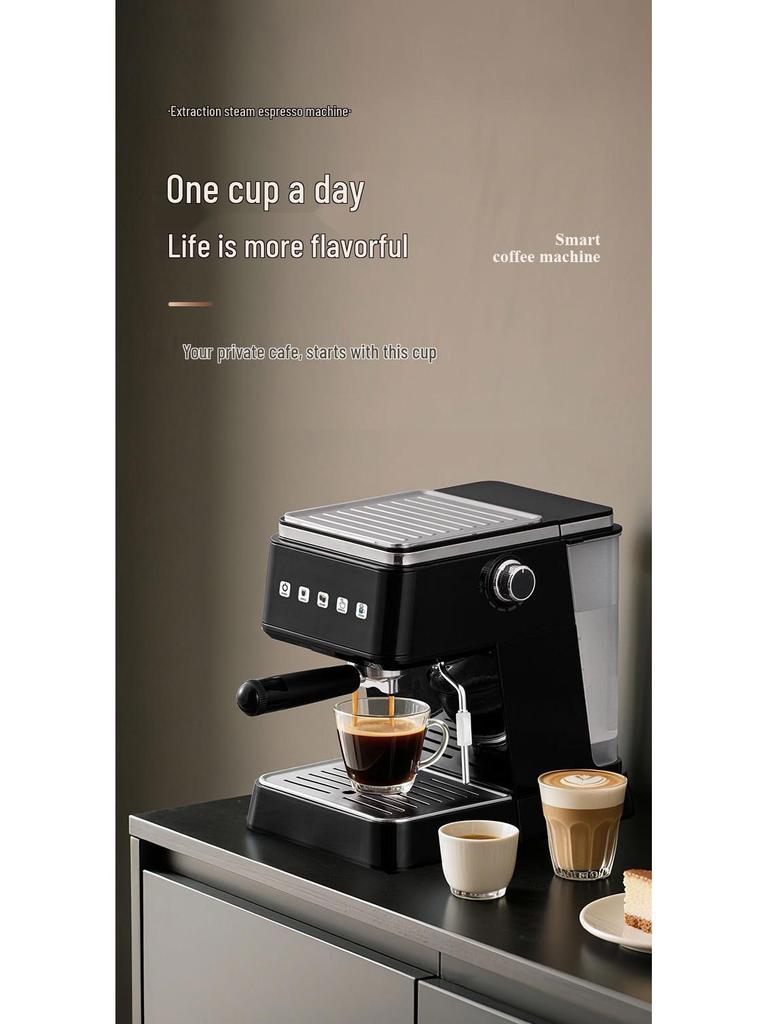 Coffelady Touchscreen Halbautomatische Espresso- & Americano-Kaffeemaschine mit Milchaufschäumer