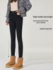 Women's Black Fleece-Lined Thermal Leggings: Warm, High-Waisted, Slim-Fit, Versatile, Thick, Trendy for Autumn/Winter