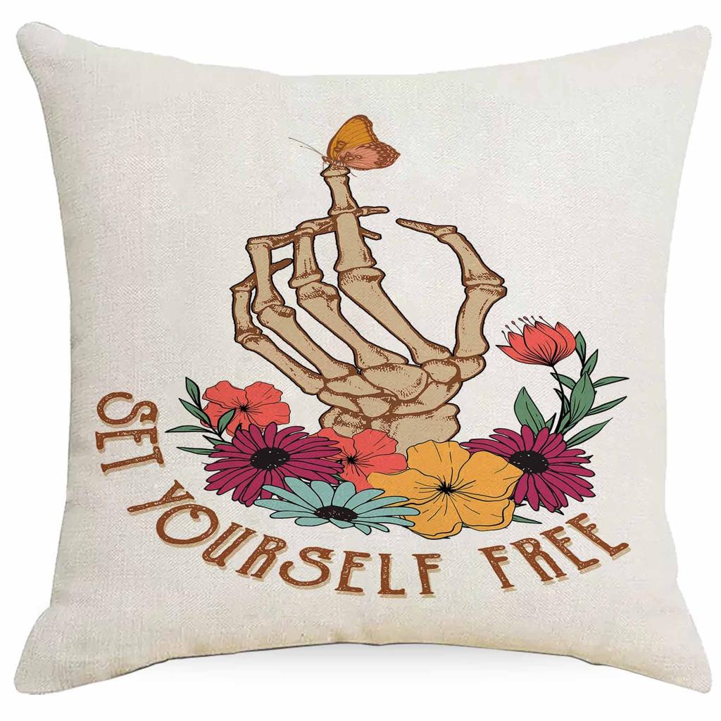 Western Summer Butterfly Bee Flower Pillowcase Home Sofa Cushion Pillowcase Decoration