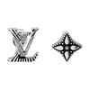 Pendientes de Plata de Ley con Diseño de Combinación de Letras Lv Pendientes para Hombre Negro M03666