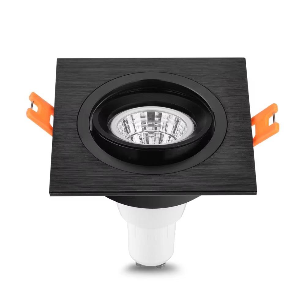Downlight cu LED încastrat de înaltă calitate, reglabil, pentru plafon GU10 MR16 Suporturi de cadru Lămpi rotunde, pătrate, cu LED-uri.