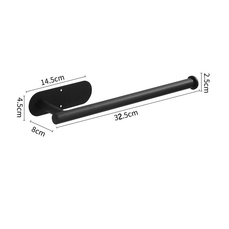 Adhesive Paper Towel Holder Toilet Roll Paper Holder Bathroom Punch-Free Roll Paper Holder Stainless Steel Black Gold Roll Rack