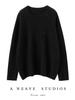 Women's Cashmere Round Neck Sweater - Autumn/Winter Soft Knit with Sequins, Long Sleeve Base Layer