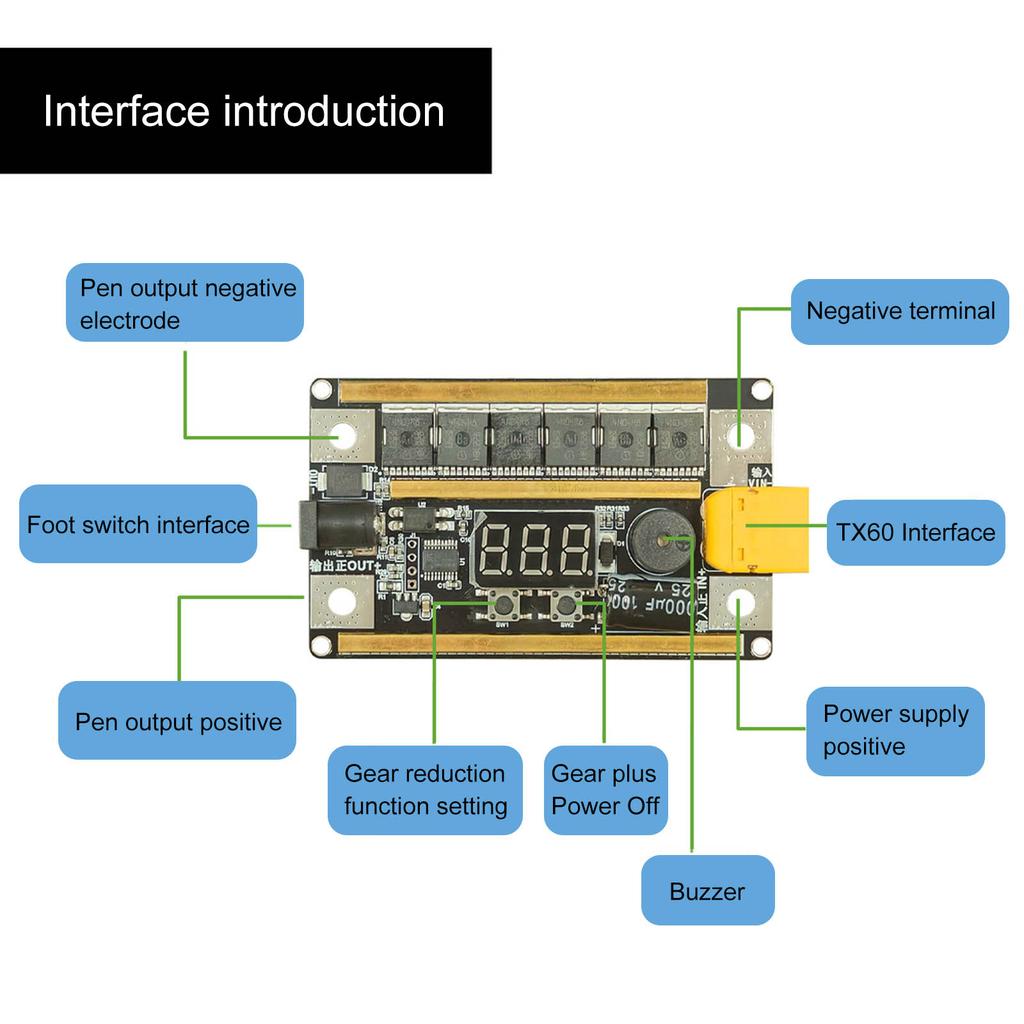 99 Gear Spots Welder 24V Digital Power Adjustable Spots Welding Pen Control Board Sheet For 18650 Lithium Batteries