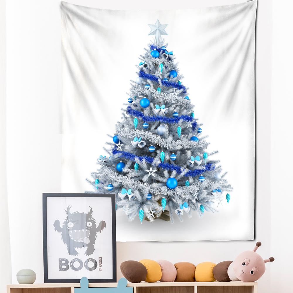 Blauer Stern Weihnachtsbaum Wandteppich Wandbehang Weihnachts-Festival Böhmischer Stil Hexerei Psychedelische Heimdekoration