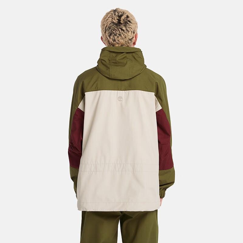Timberland Color Block Spliced Hooded Water-Resistant Casual Jacket Men Jackets Dark-Olive-Green A26P2-302