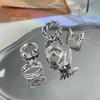 Women's Y2K Vintage Silver Butterfly Skull Punk Ring Set - Gothic Streetwear Adjustable Charm Rings for Party & Daily Wear