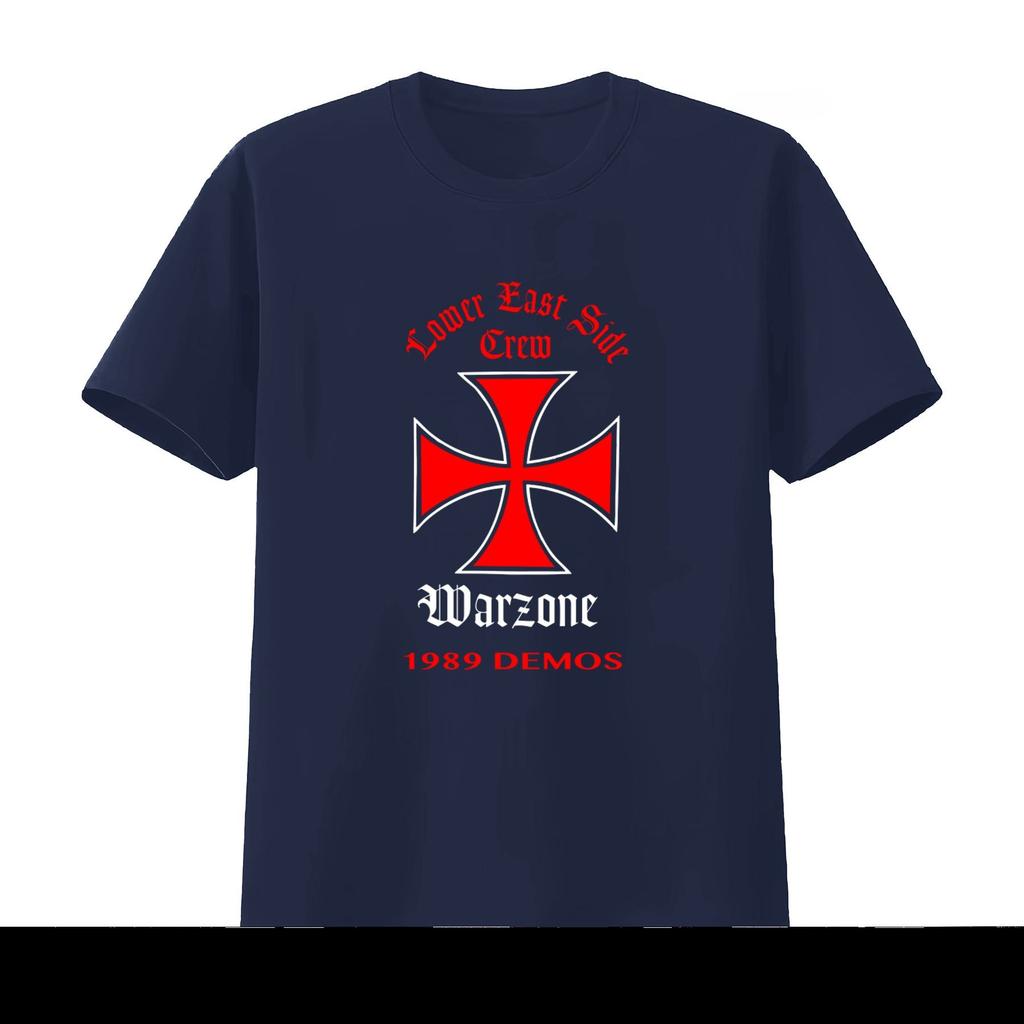 Warzone Demos Lower East Side Crew Kreuz T-Shirt Vintage Lässig Weich Mode Unisex Kleidung Damen Sommer Neues T-Shirt
