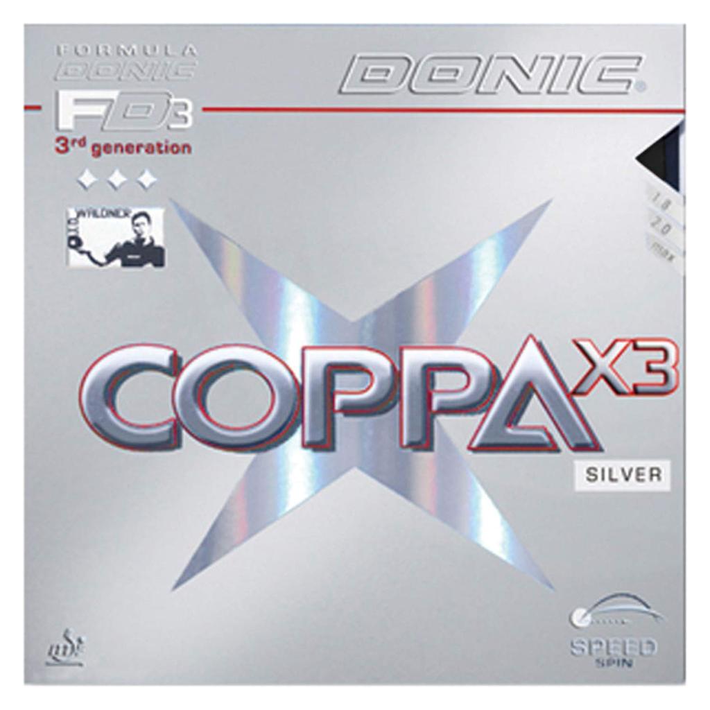 DONIC Coppa X3 Table Tennis Soft AL054 Rubber, Black, 1.8mm,