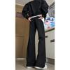 American High Street Cleanfit Silhouette Pants Black Casual Pants Men's and Women's Drape Straight Micro-pull Vibe Pants