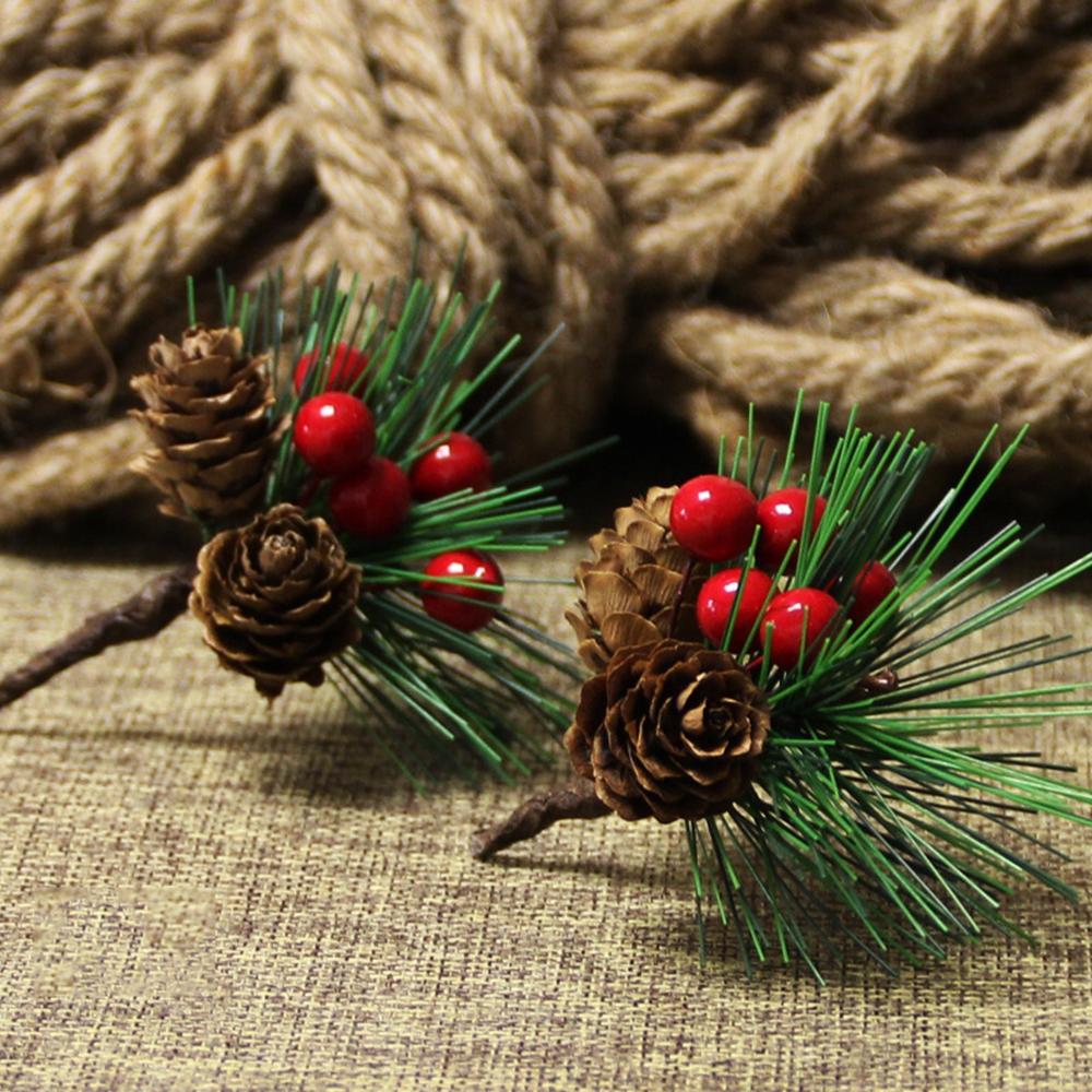 Pick Party Table Decoration Home Fake Berries Artificial Pine Pick Christmas Wreath Decor Ornaments