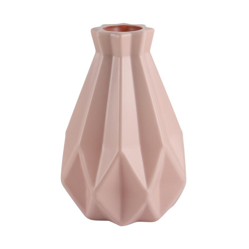 Origami Plastic Vase White Imitation Ceramic Flower Pot Flower Basket Flower Vase Home Decor (Flower Not Included)