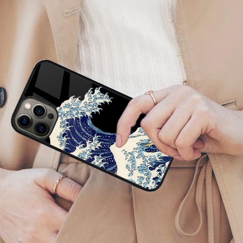 Japanese Wave Art Magnetic Phone Case For APPLE iPhone 17 Air 16 14 13 12 Pro Max 15 Plus Wireless Charge With MagSafe Cover