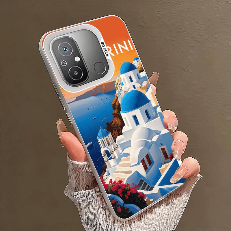 

Santorini Greece Summer Shockproof Phone Case for Xiaomi Poco X7 X6 X5 X3 Pro F7 Ultra M8 Redmi 15C 15 14C 13C 12C 10C 13 12 10 Xiaomi Poco X6