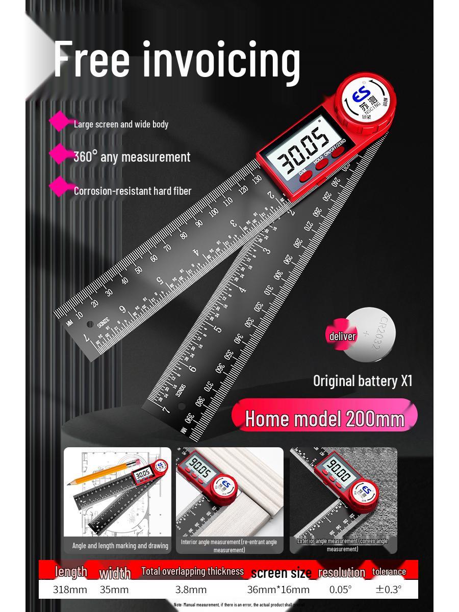 

High-Precision Digital Angle Ruler & Protractor - Industrial Multifunctional Measuring Tool