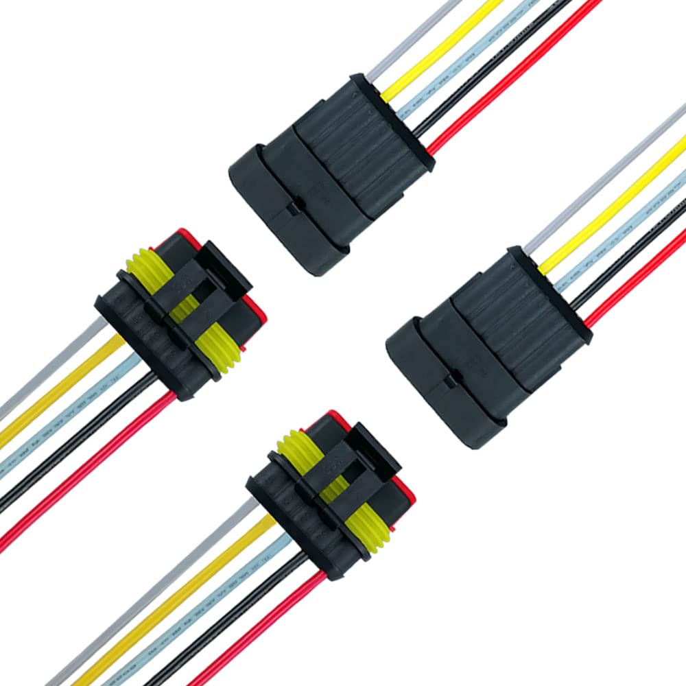 

FULARR 2 Sets 5 Pin Car Waterproof Electrical Wire Connector with Wiring for Car