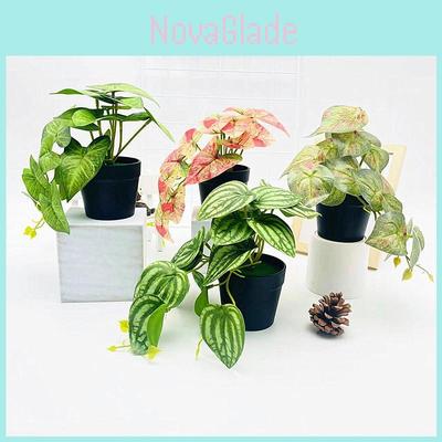 Simulation Epipremnum Aureum Potted Artificial Faux Plant For Photography And Home Styling