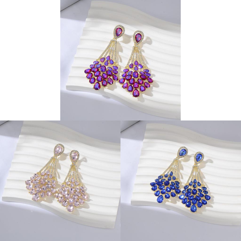 Vintage Crystal Water Drop Earrings For Women With Long Tassels For Wedding And Party Wear