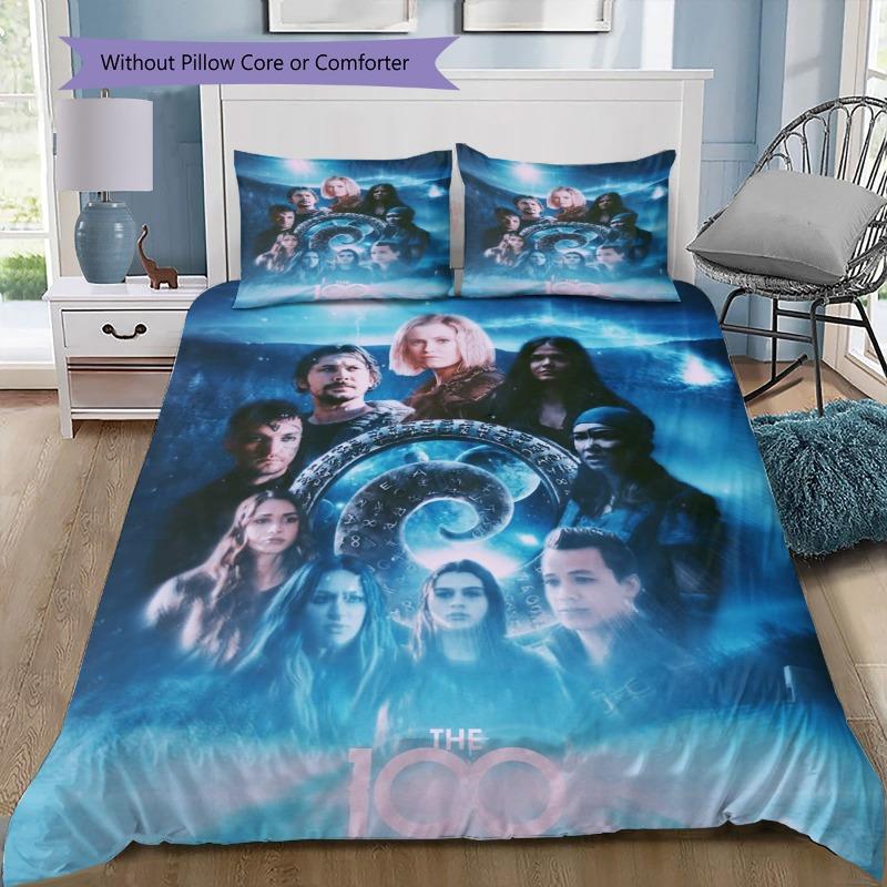 The 100 TV Show Bedding Set, Final Season Poster Duvet Cover Set, 3Pcs Bed Set with 2 Pillowcases for Fan Bedroom Decor, No Comforter