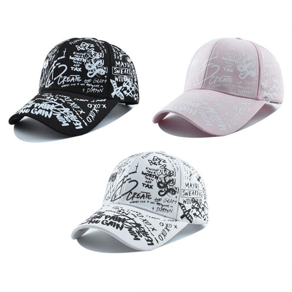 Quick Dry Baseball Caps UV Protection Colorful Graffiti Print Sunscreen Hat Letter Geometry Printing Hip Hop Snapback Hat