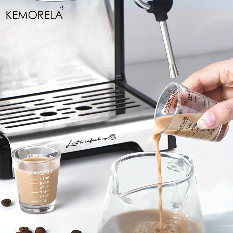 KEMORELA Schnapsgläser Messbecher 2 STÜCK Espresso Shot Gläser Flüssigkeit Schweres Glas 30 ML Kaffee Messbecher Werkzeuge