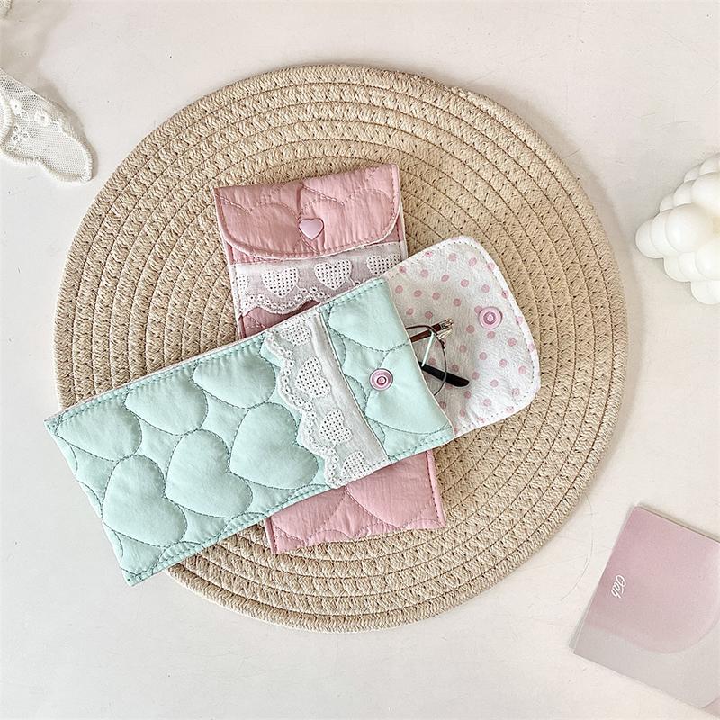 Husă ochelari culoare solidă Stil Ins Portofel monede Depozitare ochelari de soare Matlasat Love Anti-zgârieturi Portabil Husă ruj