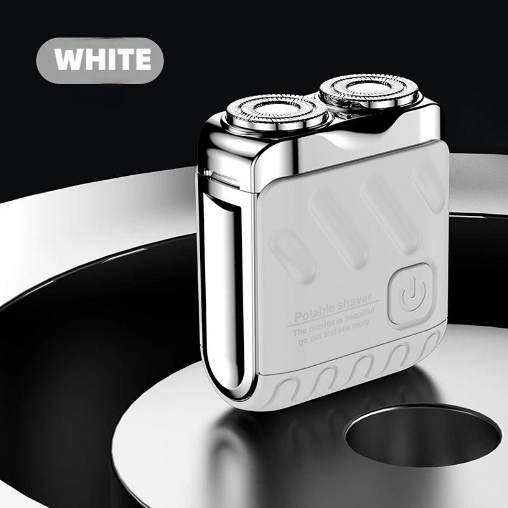 Magnetischer Tragbarer Rotationsrasierer Doppelkopf Barttrimmer Glatter Elektrischer Rasierer für Männer Geschenke