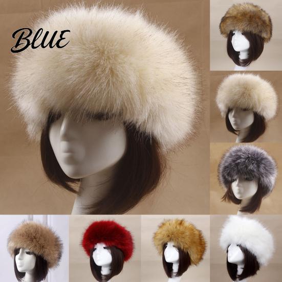 Women Autumn Winter Beanie Outdoor Cold-proof Thickened Hat Faux Fur Warm Plush