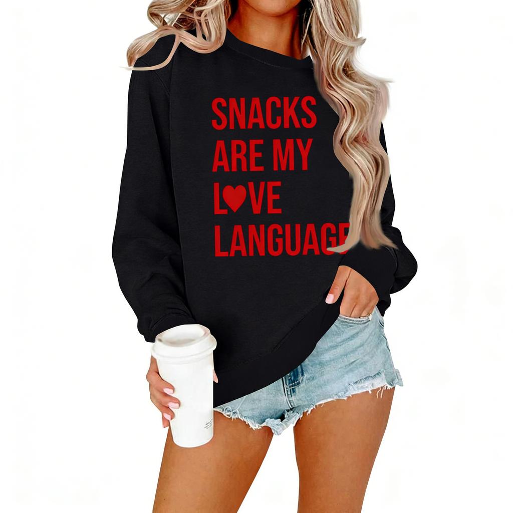 Ladies' Casual Women's Printed Round Neck Pullover Hoodie