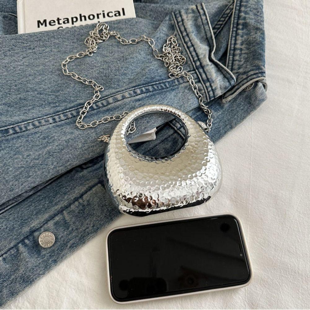 Korean Style Banquet Chain Bag Silver Funny Party Bag Retro Acrylic Box Shoulder Bag  Girls