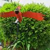  Klappender Metall-Rotpapagei-Hofpfahl, Schaukelwind-Whirly-Gig, Gartenkunst