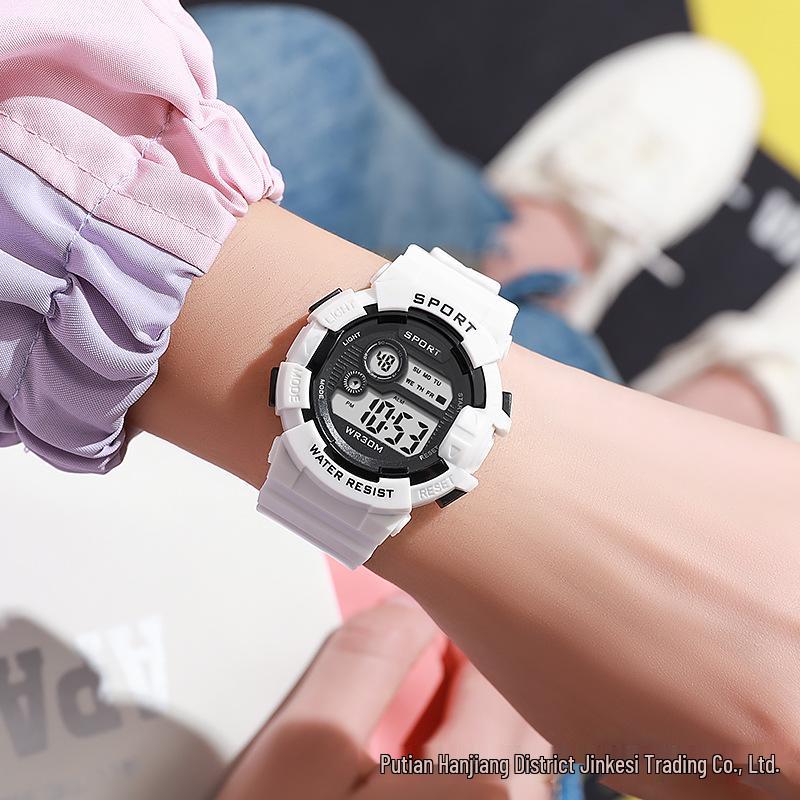 Children's Macaron Style Sports Watch with Luminous Alarm Clock