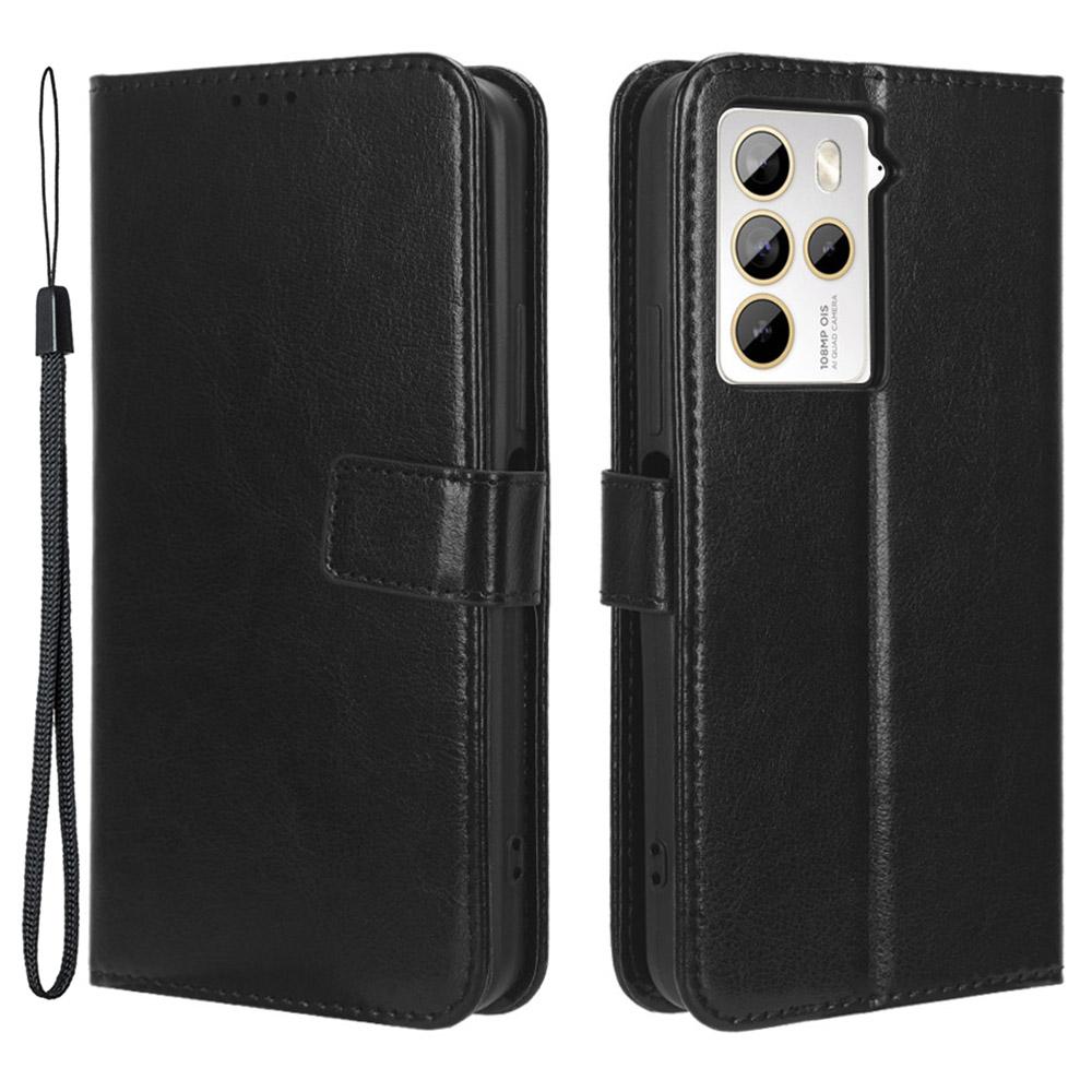 

Для HTC U23 Pro 5G Чехол-подставка Кошелек Текстура Crazy Horse Откидной Чехол из ПУ кожи Чехол для телефона Black