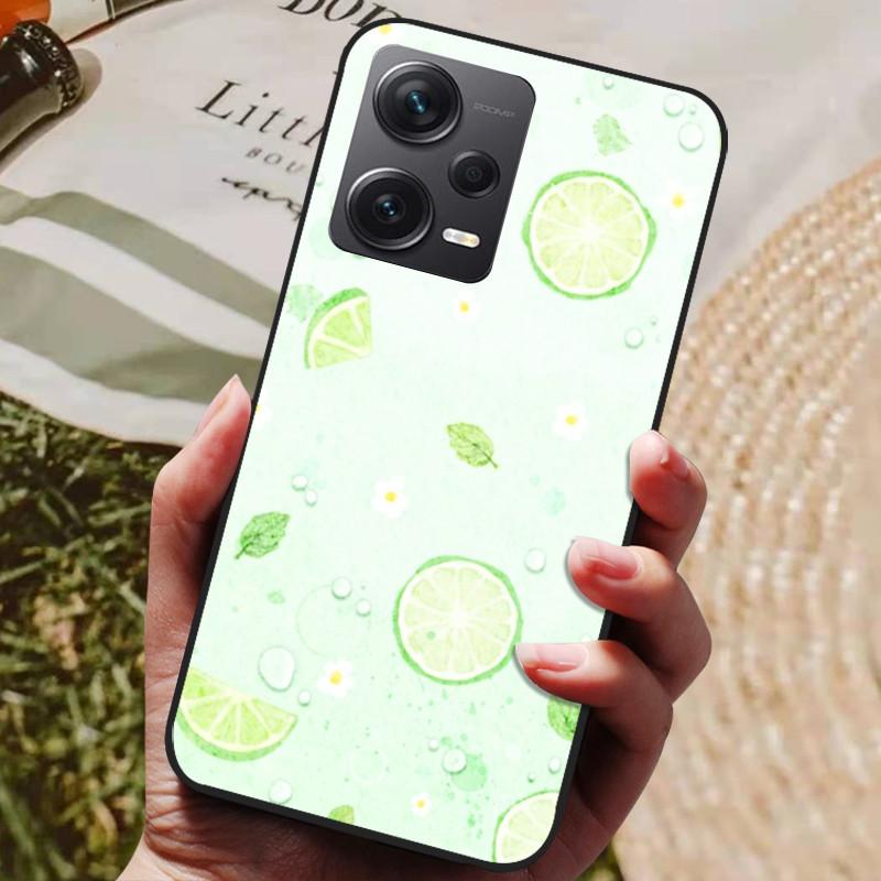 For Redmi Note 12 Pro 5G Case Note12 Covers Soft TPU Black Silicone Cover for Xiaomi Redmi Note 12 Pro+ 5G Plus Cartoon Painted