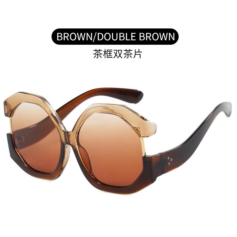 European and American Fashion Cat Eye Oversized Sunscreen Sunshade Sunglasses Women's Personality Color Matching Street Sunglasses Women's Senior
