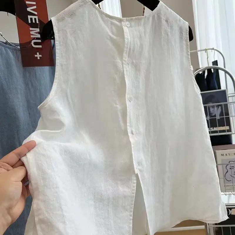 Vest for Women Versatile Sleeveless Lined Vest Casual Retro Loose Sleeveless Blazer Vest Top