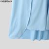 INCERUN Men Zip-up High Waist Double Layers Solid Casual Loose Long Pants Trousers