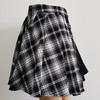 Plus Size Women's Punk Pleated Skirt Pants in Black & White Plaid