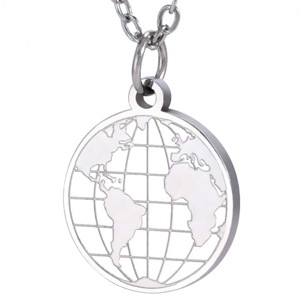 Round Coin Compass Pendant Necklace for Men Women Viking Star Butterfly Stainless Steel Choker Jewelry Hip Hop Accessories Gift