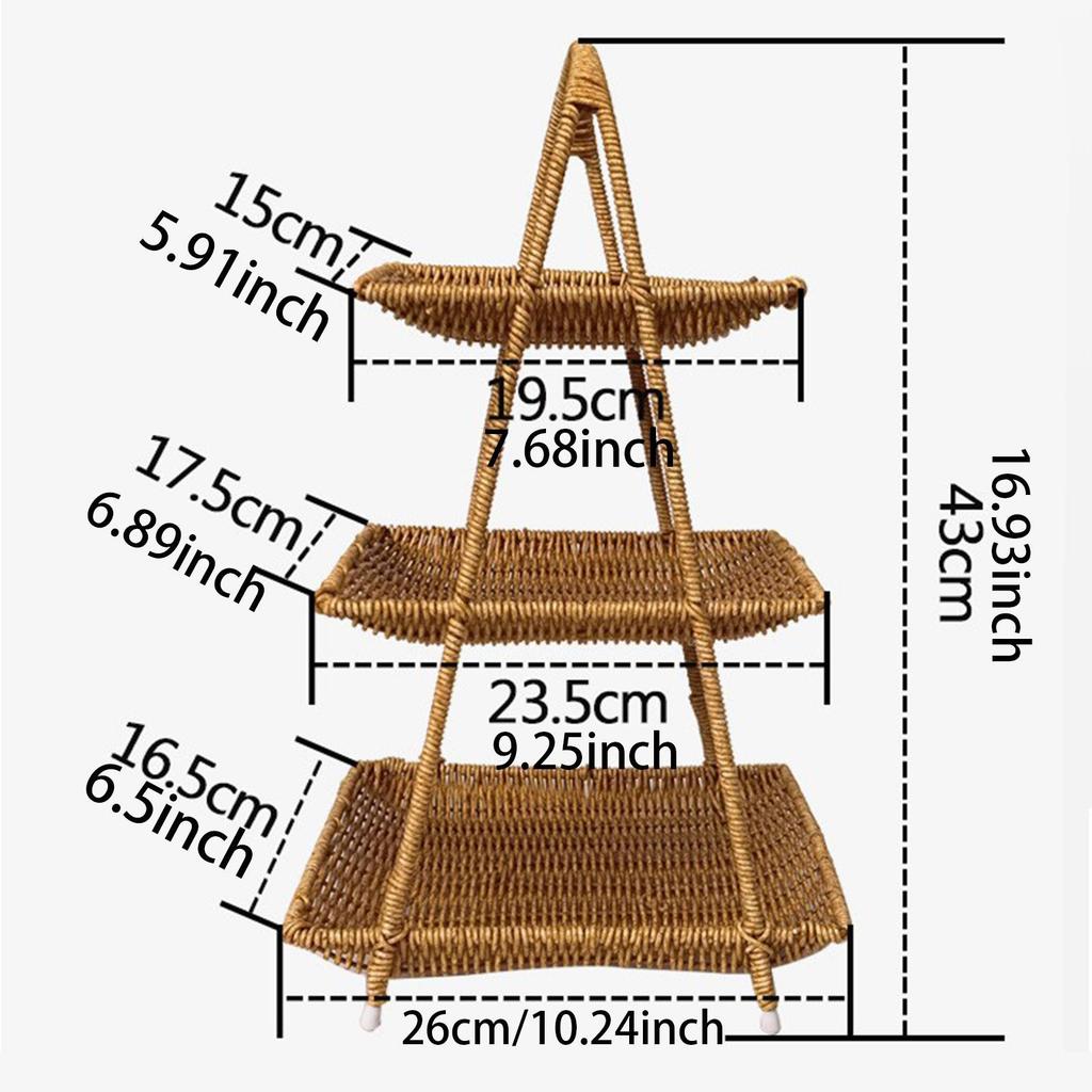 Ovoce Ratanový Pletený Podnos Snídaňový Koš Podnos na Parfémy Jídlový Koš Stojící