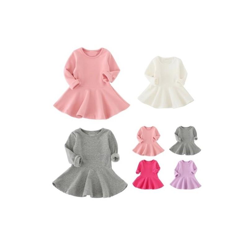 Elegantes Prinzessinnenkleid für kleine Mädchen mit langen Ärmeln für Winterfeiern