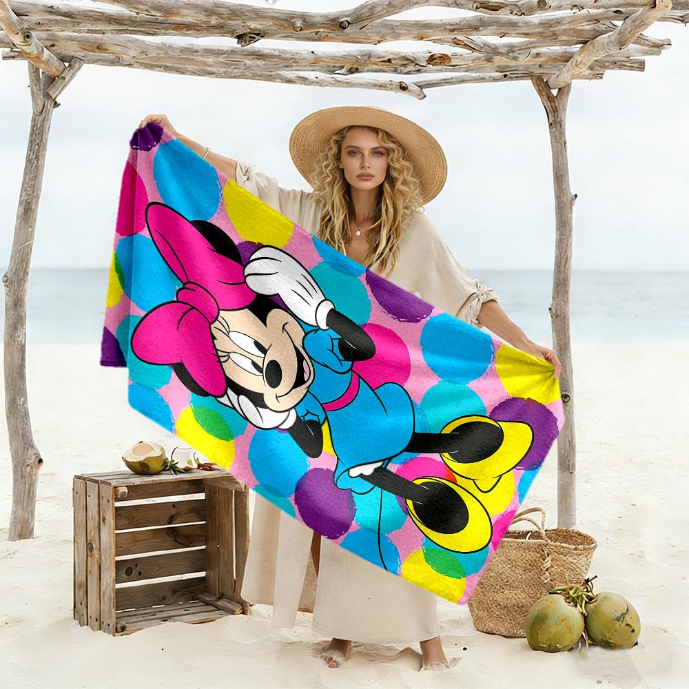 Minnie Mouse Party Decorations Beach Towel Super Soft & Absorbent Comfortable Lightweight Perfect for Traveling Yoga Camping and Swimming