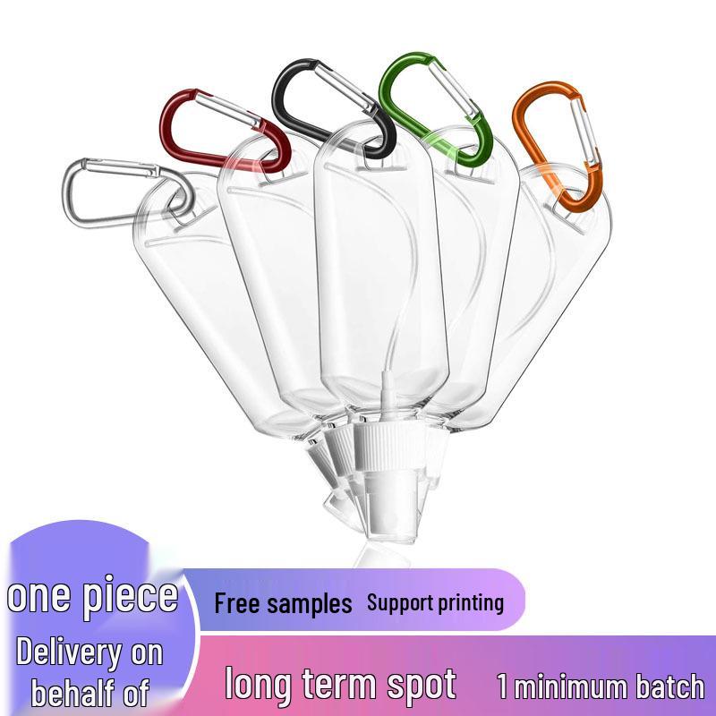 Portable Transparent Spray Bottles with Hooks for Travel and Hand Sanitizer Refill 30ml Flip Cap Hook Bottle*Transparent